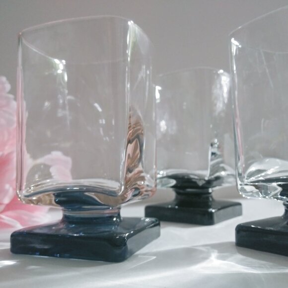 Cristal D'Arques Glasses Pink, Blue, Black Amaretto - Picture 5 of 7